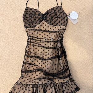 Chic Black Polka Dot Mini Dress